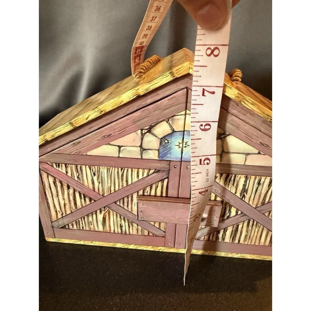 VTG 2005 Hallmark Nativity Manger Crèche 7 Wooden Pieces Carry Case Christmas